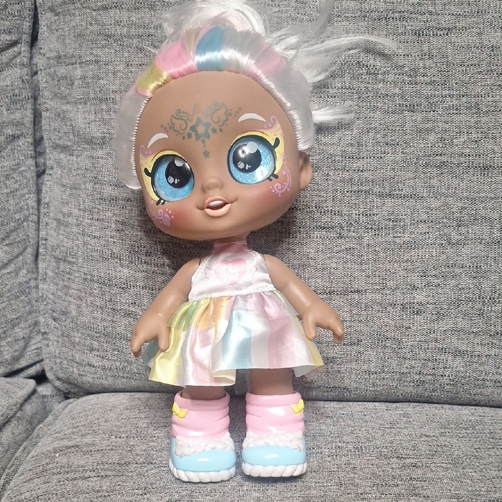 Pastel Rainbow Dress Doll with Pink & Blue Boots
